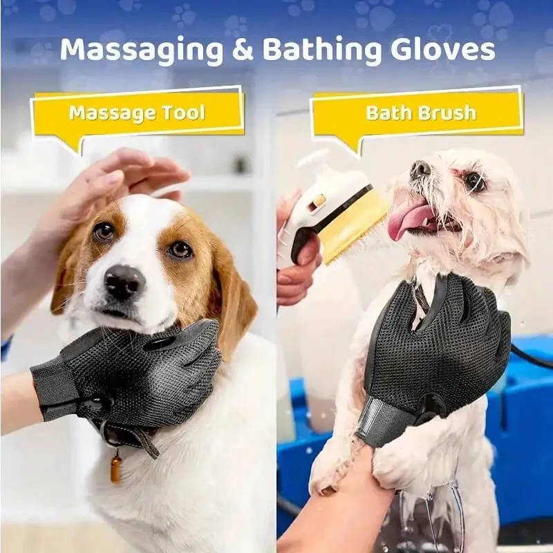 1 Pair Hair Remover Pet Dog Cat Grooming Gloves