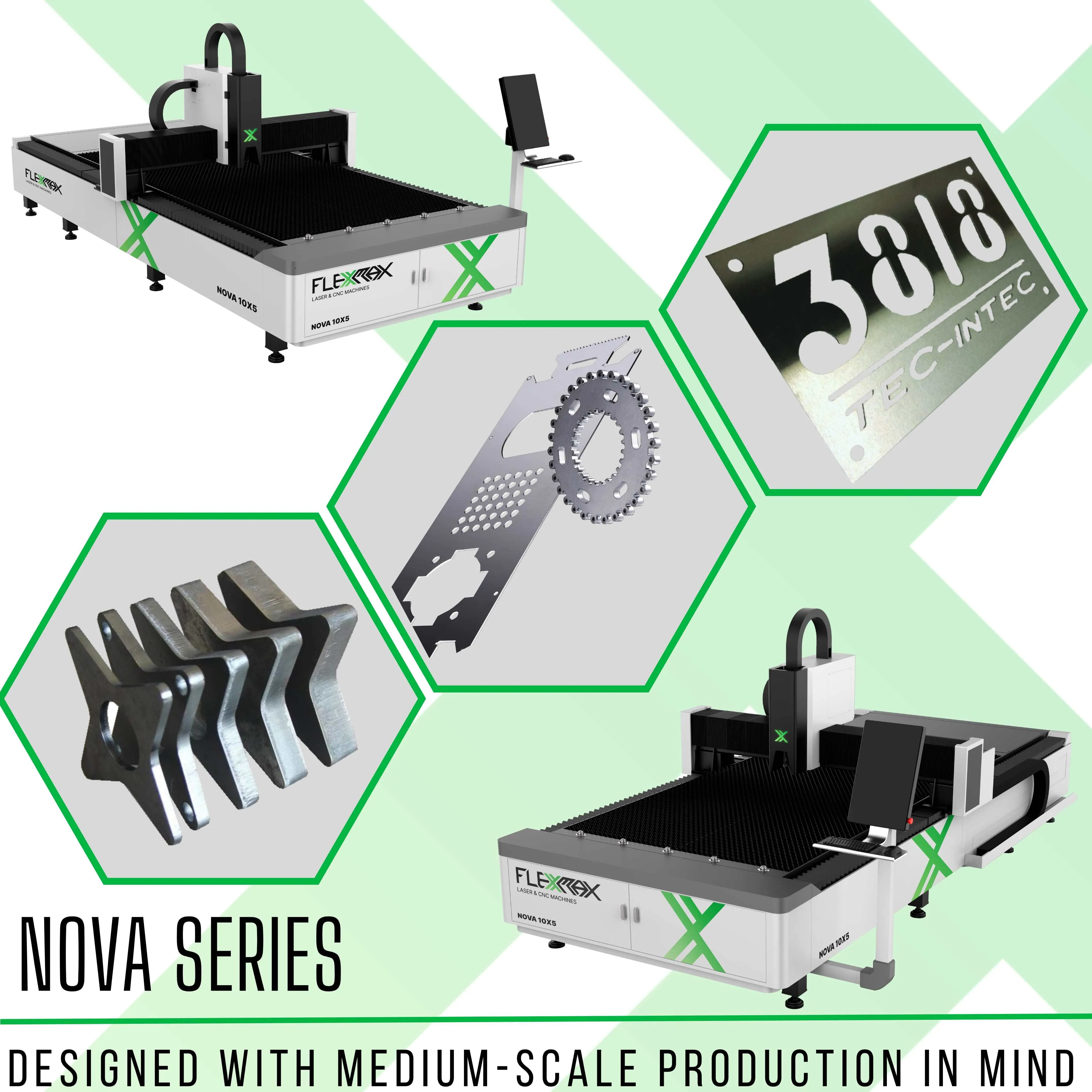 1500W to 3000W FlexMax Fiber Laser Metal Cutter NOVA Series 4x3', 8x4, 10x5 ft Entry Model
