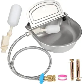 304 Stainless Steel Automatic Water Dispenser for Dogs & Livestock - Outdoor Dog Bowl, Horse & Goat Waterer
