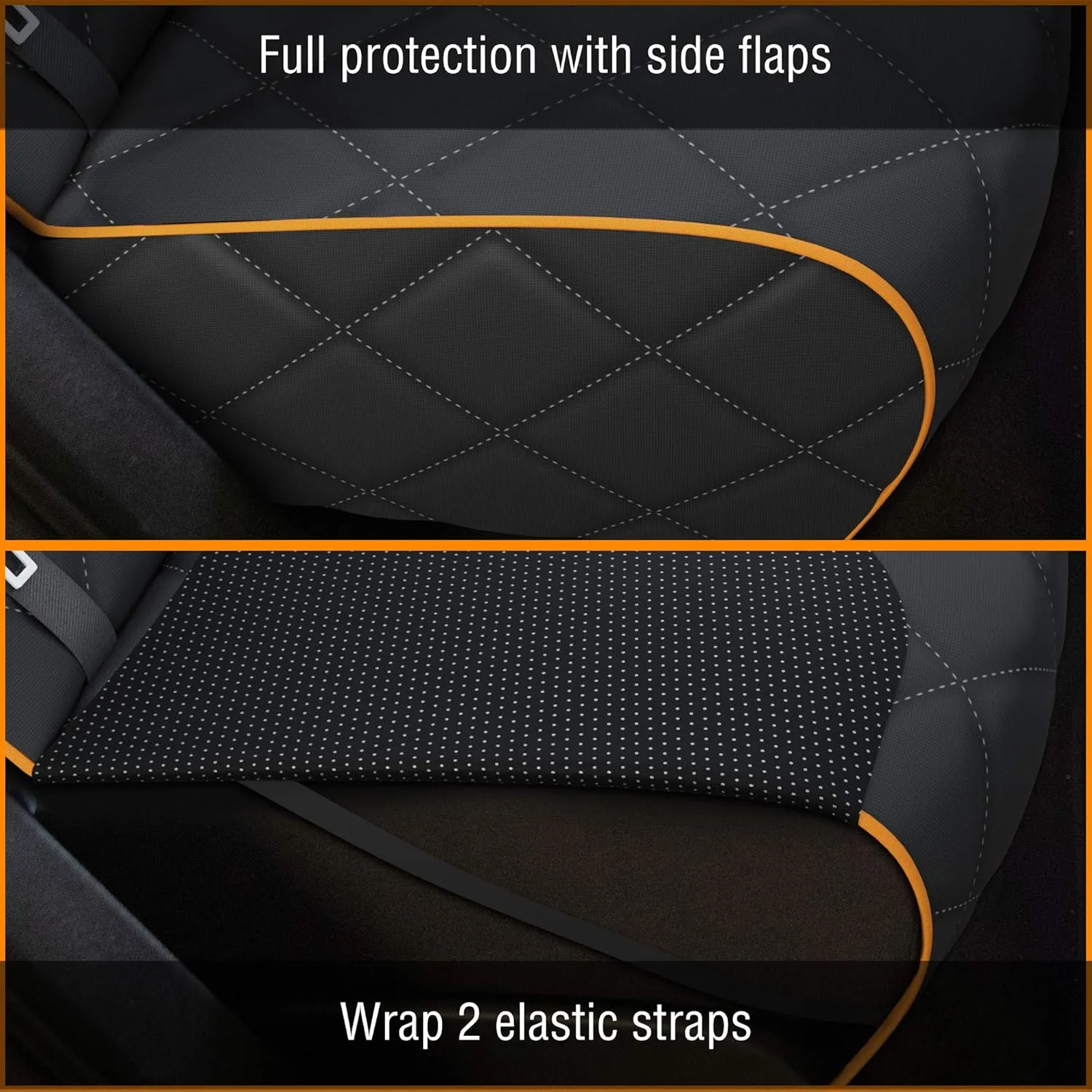 Active Pets Fabric Car Bench Dog Seat Cover for Back Seat, Waterproof Vehicle Seat Covers, Durable Scratch Proof Nonslip, Protector for Pet Fur & Mud, Washable - Orange