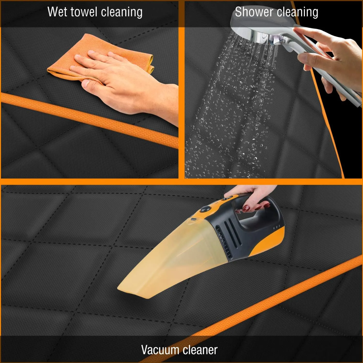 Active Pets Fabric Car Bench Dog Seat Cover for Back Seat, Waterproof Vehicle Seat Covers, Durable Scratch Proof Nonslip, Protector for Pet Fur & Mud, Washable - Orange
