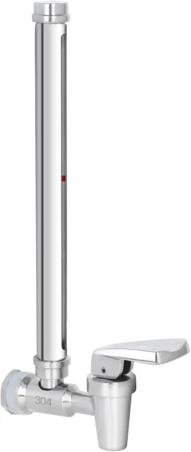 Amwater Stainless Steel Sight Glass Spigot, Compatible with The Berkey, Purewell, ProOne, Alexapure and Other Gravity-Fed Water Filtration Systems, Clear Water Level View, Stainless Steel Handle