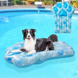 BEAUTYZOO Inflatable Dog Pool Float for Large Dogs, Foldable Summer Swim Raft for Pool, Lake, River Beach- Heavy-Duty Tear/Scratch Proof-up to 150Lbs Dogs Floatie Boat Hawaiian Ride-On Design
