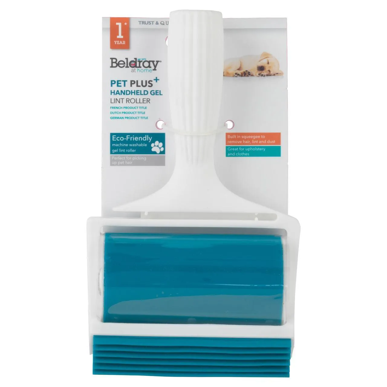 Beldray Pet Plus  Handheld TPR Gel Lint Roller With Squeegee | Washable