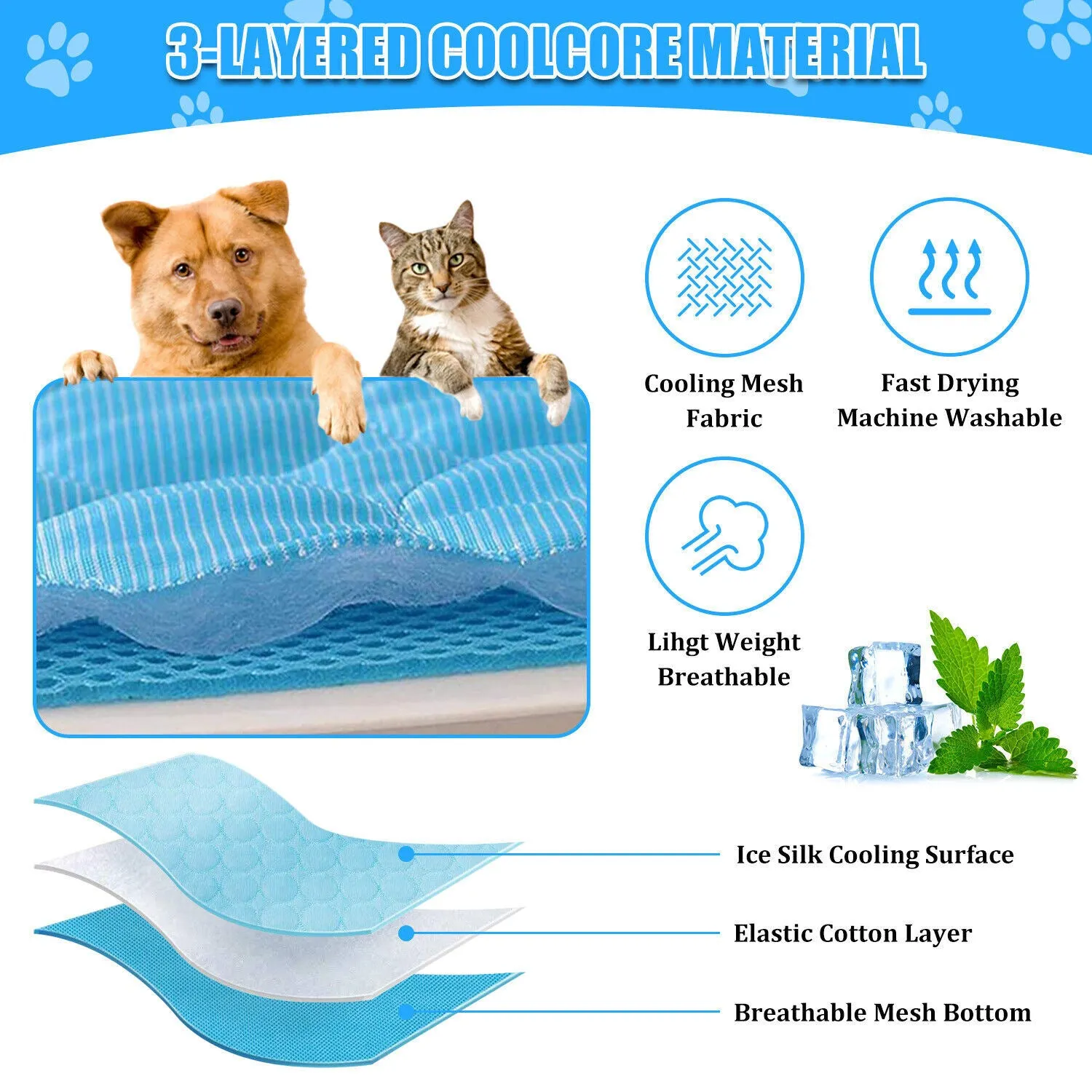 Breathable Summer Cooling Mat for Dogs and Cats
