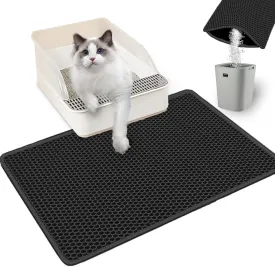 Cat Litter Mat Double Layer Litter Trapping Mat Small Kitty Litter Box Mat 23.4x14.7 inch Water Proof Cat Litter Catching Mat