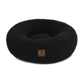 Charlie's Teddy Fleece Round Calming Dog Bed Charcoal Large