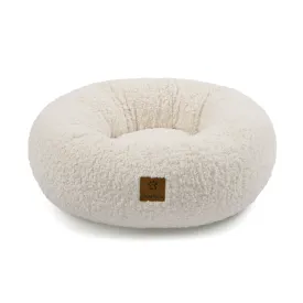 Charlie's Teddy Fleece Round Calming Dog Bed Cream Small