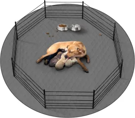 CoolShields Washable Round Puppy Dog Pee Pad, 65" Extra Large, Waterproof Whelping Training Mat for Playpen Crate, Floor, Bed,Sofa and Trunk [Premium Fabrics That can be Used by Humans]