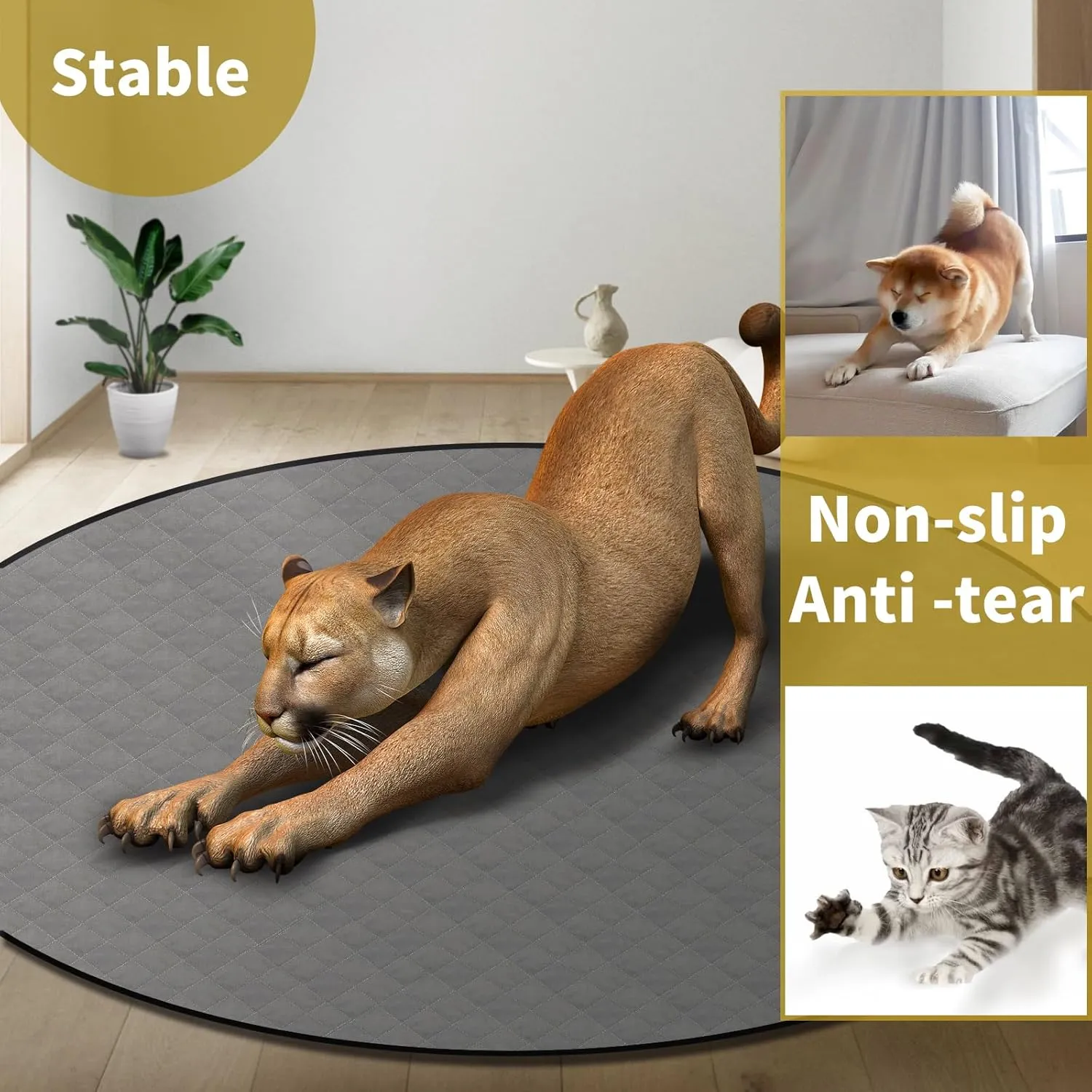 CoolShields Washable Round Puppy Dog Pee Pad, 65" Extra Large, Waterproof Whelping Training Mat for Playpen Crate, Floor, Bed,Sofa and Trunk [Premium Fabrics That can be Used by Humans]