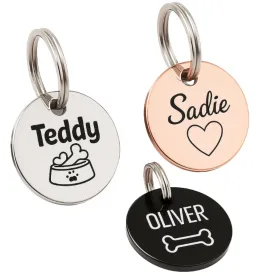 Custom Dog Tag & Cat ID Tag  Personalized Pet ID Tags, Stainless Steel, Deep Engraved, Double-Sided  Durable Name Tags for Dogs & Cats  Quiet, Rustproof, Long-Lasting (Small - 1 inch)