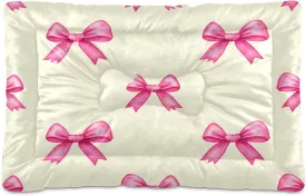 Cute Bows Outdoor Dog Bed Washable Waterproof Travel Pet Bed Portable Cat Mat with Non-Slip Bottom for Indoor and Sleeping 36 x 24 Inch
