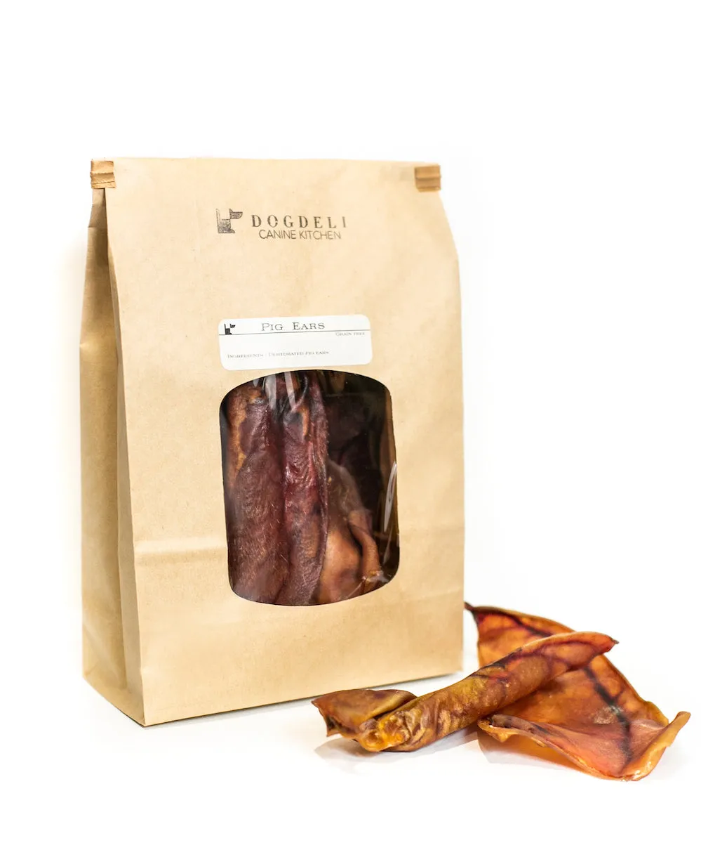 Dehydrated Pig Ears Chews, 12 pieces