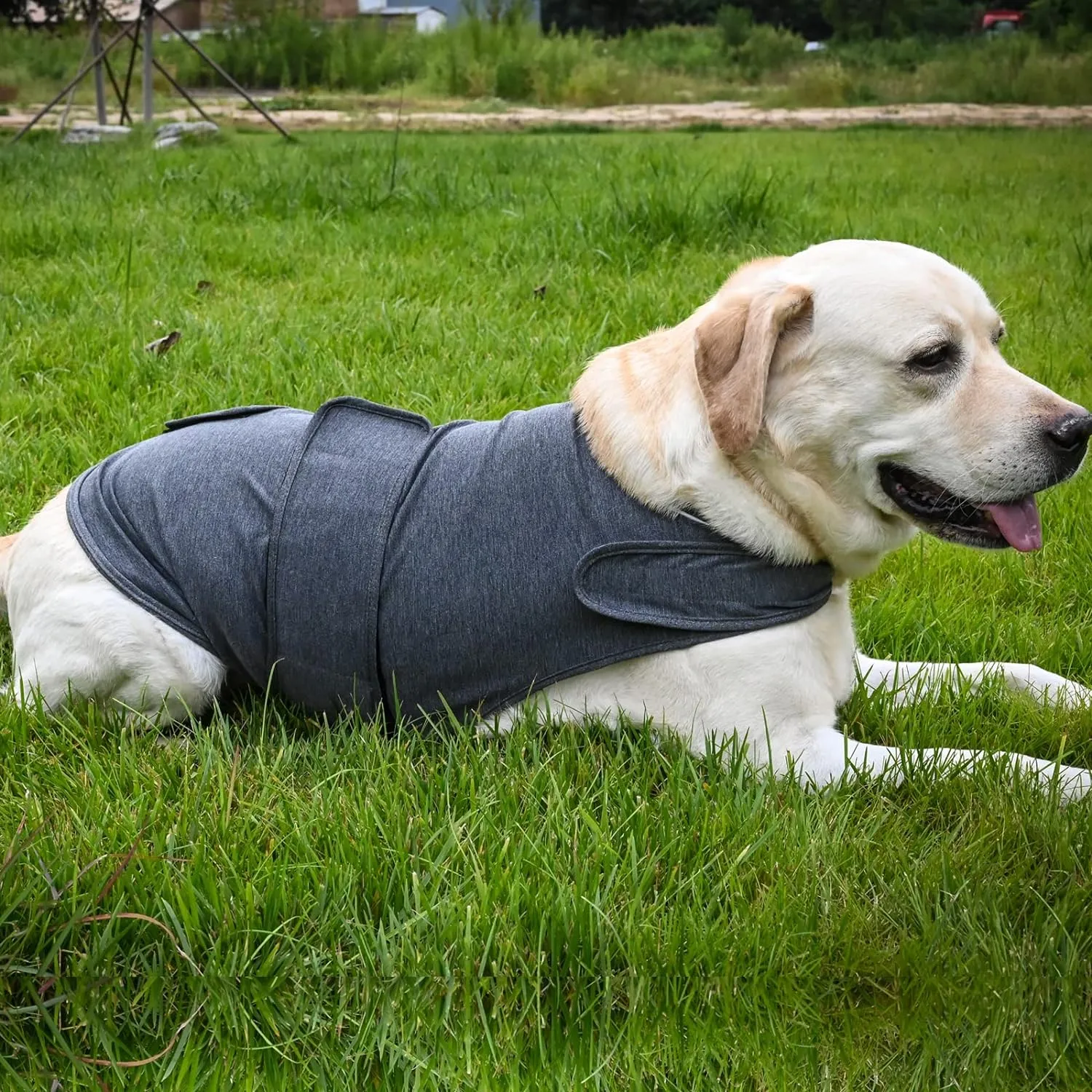 Dog Anxiety Jacket, Skin-Friendly Calming Shirt for Dogs- Dog Coat for Thunder, Fireworks and Separation - Keep Pet Calm Without Medicine & Training, Anti Anxiety Vest for Dogs (Dark Blue, XL)