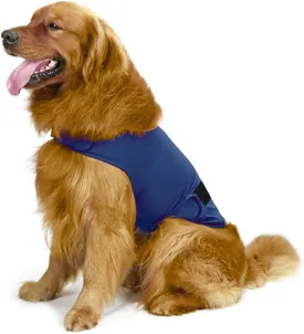 Dog Anxiety Jacket, Skin-Friendly Calming Shirt for Dogs- Dog Coat for Thunder, Fireworks and Separation - Keep Pet Calm Without Medicine & Training, Anti Anxiety Vest for Dogs (Dark Blue, XL)