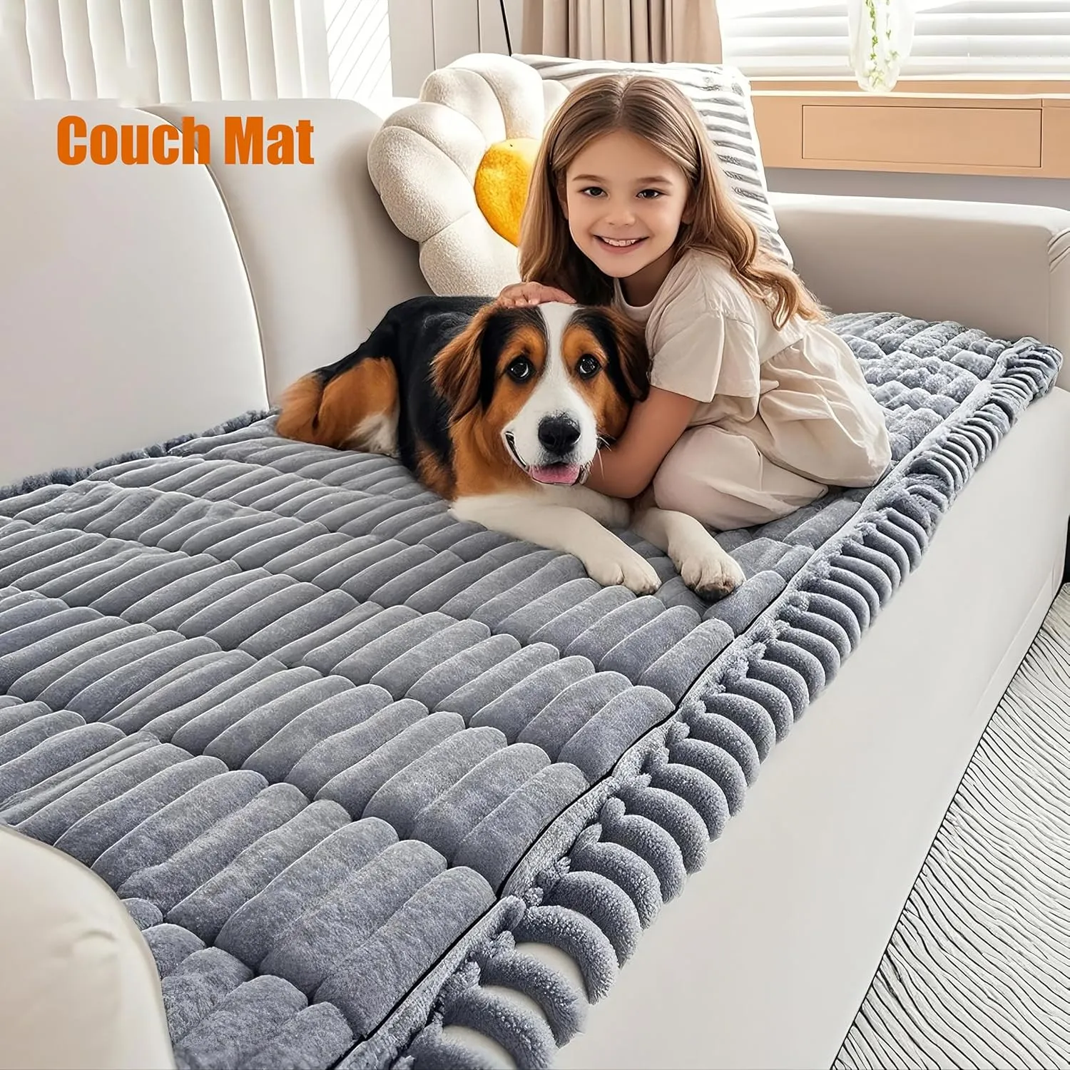 Dog mat for carBackseat pet Bed mat, Custom Fit for Backseat Extenders, and Seat Covers, Washable Travel Dogs Bed for Cars, SUVs, Sedans.(Gray, 24.8x54 inches) (Grey, Little)