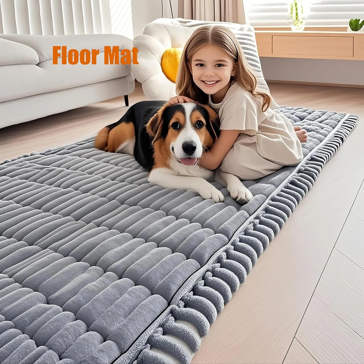 Dog mat for carBackseat pet Bed mat, Custom Fit for Backseat Extenders, and Seat Covers, Washable Travel Dogs Bed for Cars, SUVs, Sedans.(Gray, 24.8x54 inches) (Grey, Little)