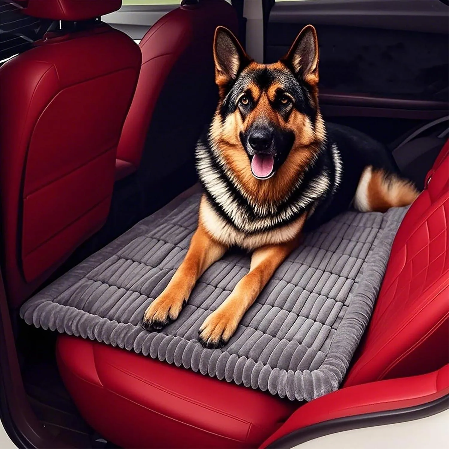 Dog mat for carBackseat pet Bed mat, Custom Fit for Backseat Extenders, and Seat Covers, Washable Travel Dogs Bed for Cars, SUVs, Sedans.(Gray, 24.8x54 inches) (Grey, Little)
