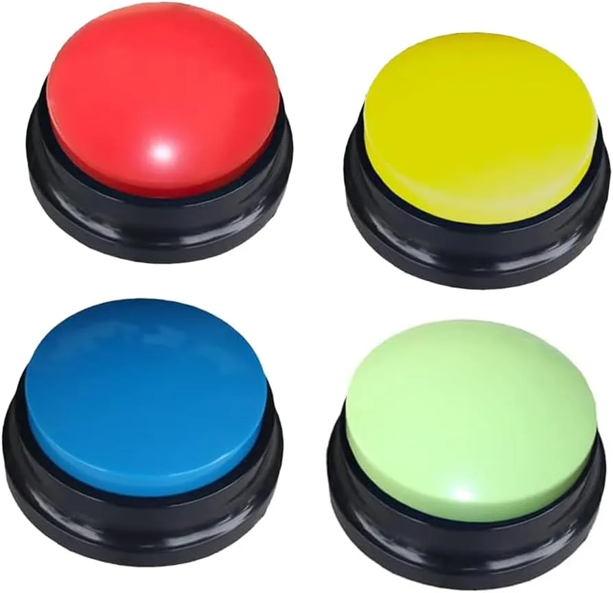 Dog Talking Buttons for Training  4PCS Recordable Sound Buttons for Pets