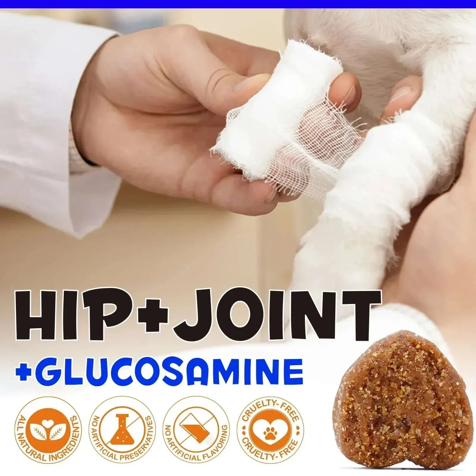 Dogs Glucosamine Joint Pain Relief Treats Chondroitin MSM Supplement Health Mobility Support Chews