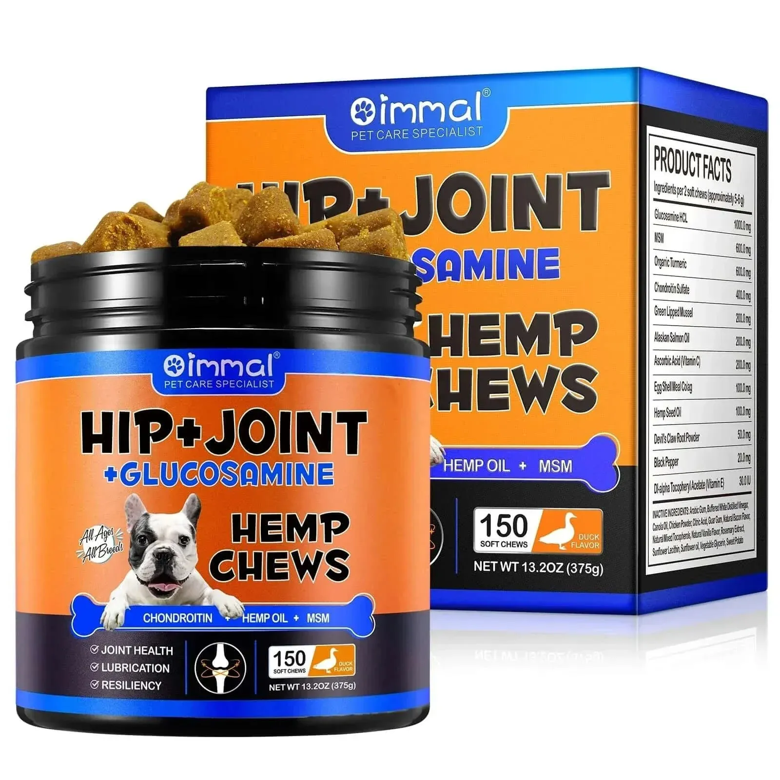 Dogs Glucosamine Joint Pain Relief Treats Chondroitin MSM Supplement Health Mobility Support Chews
