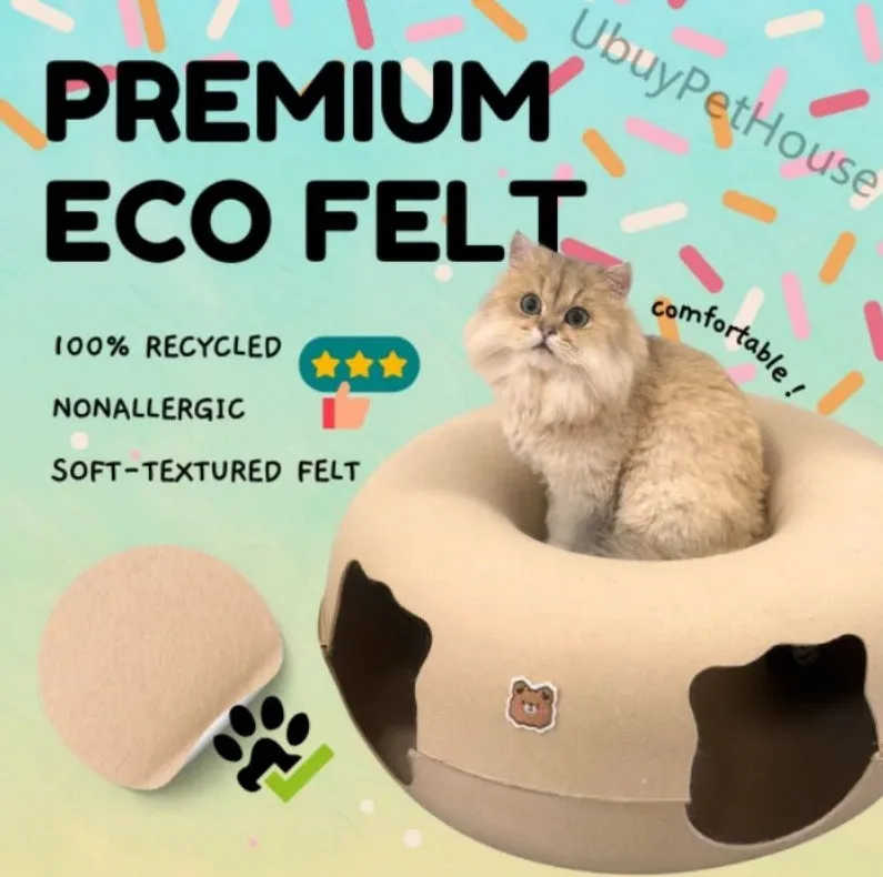 Donut Burrow Pet Tunnel Bed Nest Four Seasons Dodge House Bunny, Cat and Puppies Hide Spot Indoor pets