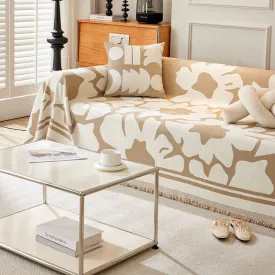 Eloise Floral Chenille Sofa Cover With Tassel