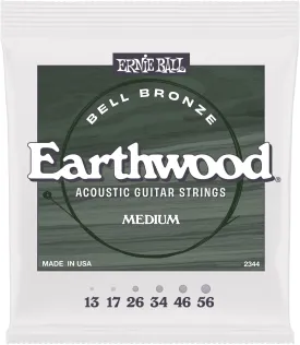 Ernie Ball Medium Earthwood Bell Bronze Acoustic Guitar Strings 13-56