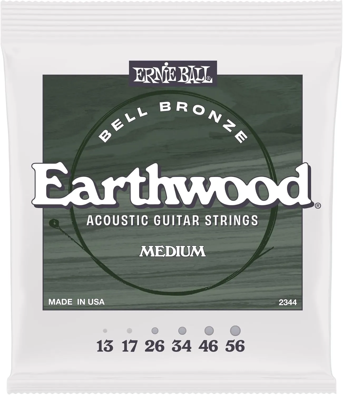 Ernie Ball Medium Earthwood Bell Bronze Acoustic Guitar Strings 13-56