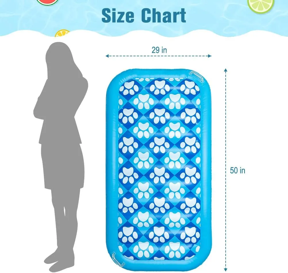 EXPAWLORER Inflatable Dog Pool Float - Large Ride On Pool Raft Toy for Pet, Summer Swiming Pool or Lake Water Games for Small to Large Dogs, Floating Raft with Cute Paw Design