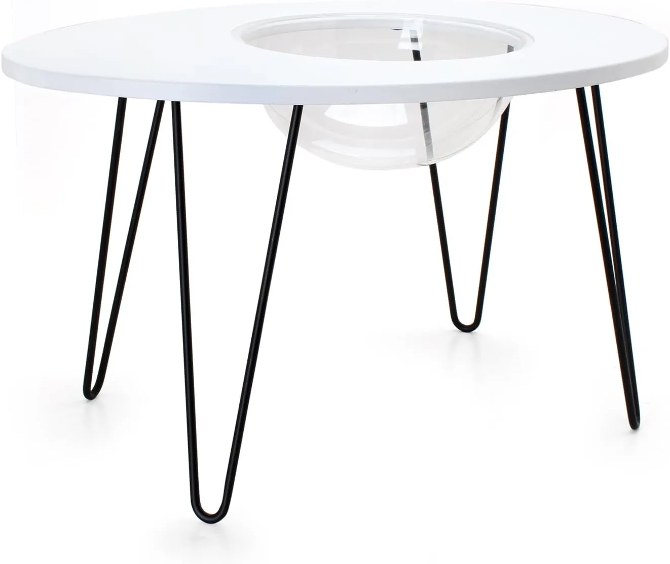 Hauspanther Nestegg - Raised Cat Bed & Side Table, White