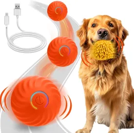 Interactive Dog Toys - Self Rolling Dog Ball with Anti-Chewer Cover for Small/Medium/Large Puppy, Active Rolling Ball for Dogs Enrichment, Motion Activated Toys That Move Its Own Orange