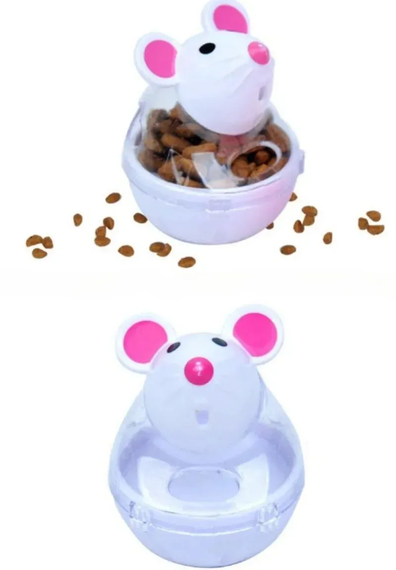 Interactive Mouse Tumbler Cat Toy with Food Dispenser