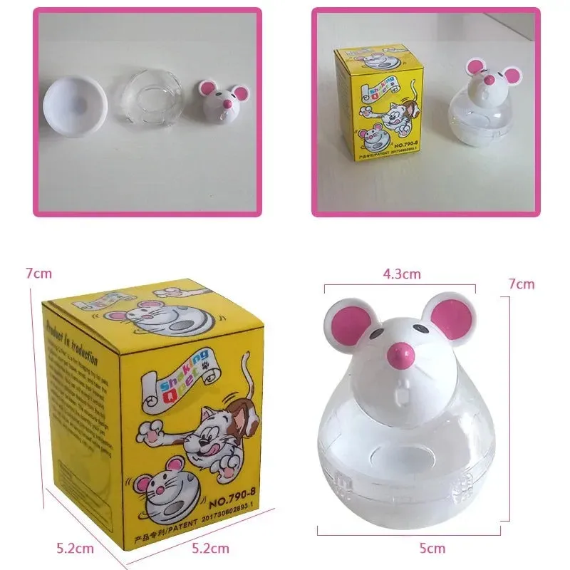 Interactive Mouse Tumbler Cat Toy with Food Dispenser