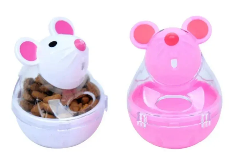 Interactive Mouse Tumbler Cat Toy with Food Dispenser