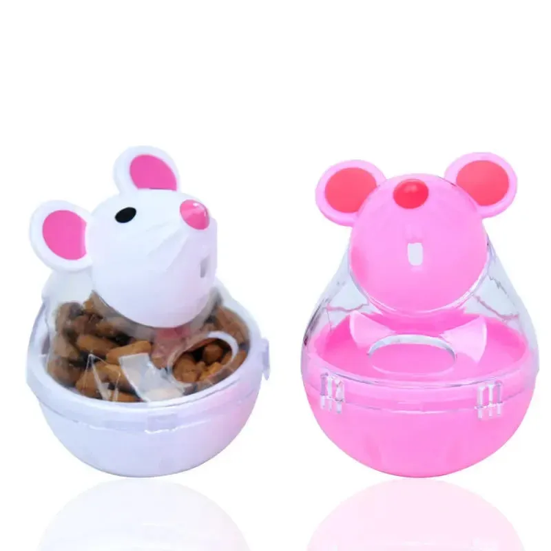 Interactive Mouse Tumbler Cat Toy with Food Dispenser