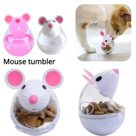 Interactive Mouse Tumbler Cat Toy with Food Dispenser
