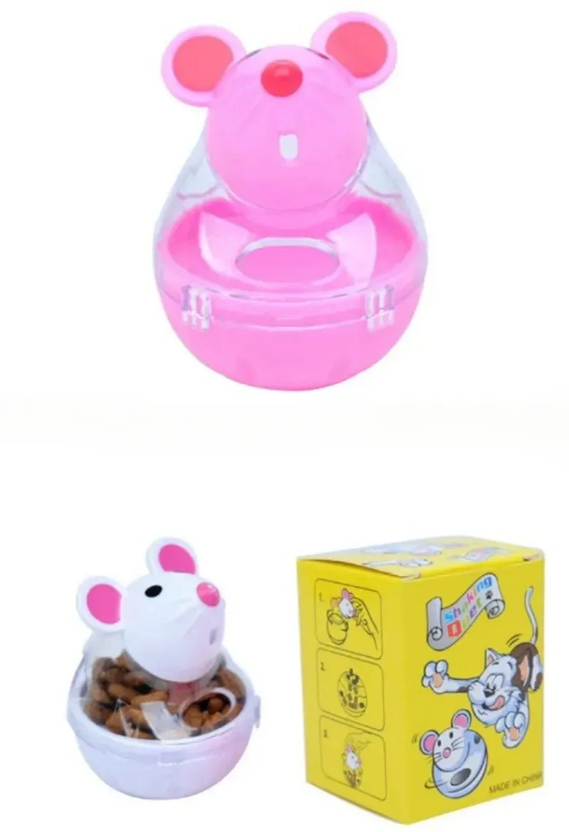 Interactive Mouse Tumbler Cat Toy with Food Dispenser