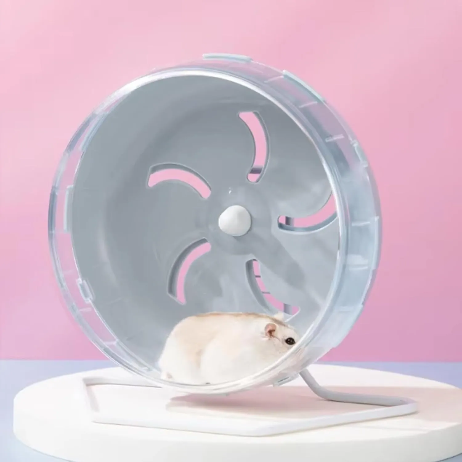 Jeeone Silent Hamster Wheel 7 inch, Hamster Exercise Wheel, Height-Adjustable Hamster Wheel Cage Accessories, Hamster Running Toys Small Animals Exercise Wheels (Blue)