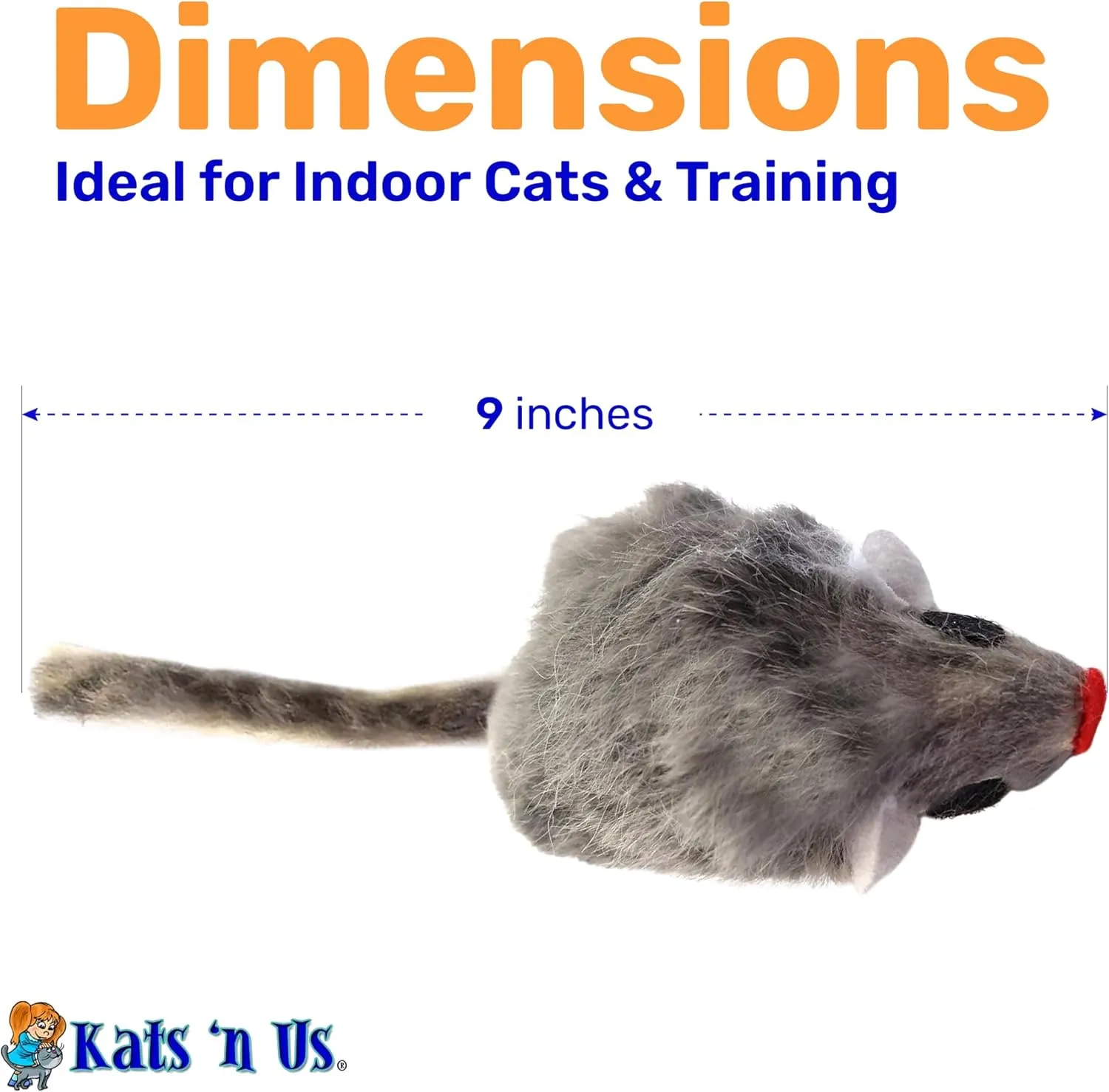 Kats'N Us Fur Mouse Cat Toy - 10 Pak