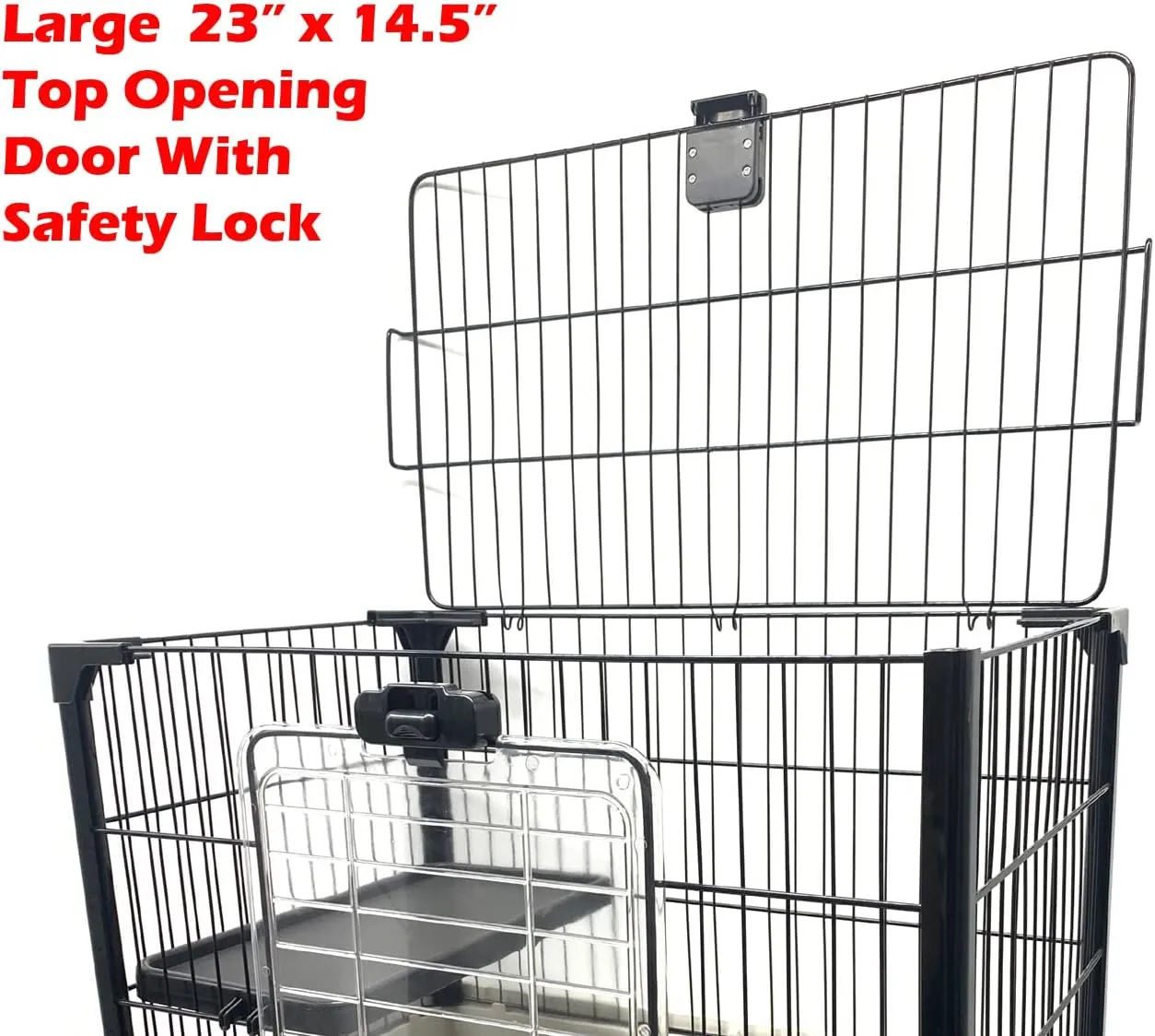 Large Deluxe Indoor/Outdoor Guinea Pig Chinchilla Ferret Squirrel Hedgehog Kitten Home Rabbit Bunny Hutch House Critter Habitat Easy Removable Washable 2-Inch Deep Tray Lockable Casters