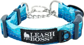 Leash Boss Martingale Collar for Dogs - Steel Chain | Reflective Nylon Dog Collar for Large Dogs, Medium and Small Dogs | No Pull Pet Training Collar Small