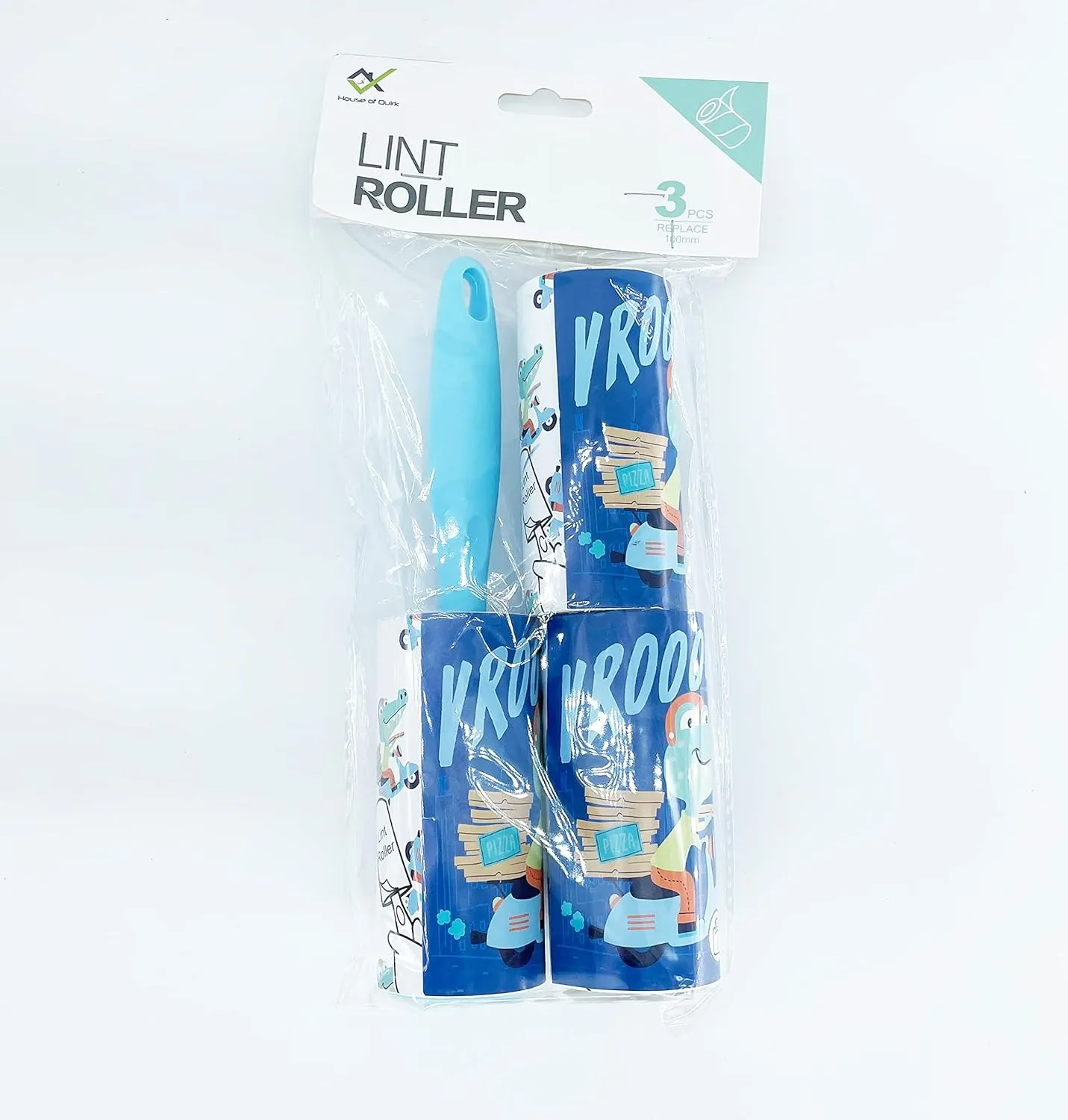 Lint Roller 10cm Sheet Set of 3 Rolls 180 Sheets, 60 Sheets Each roll