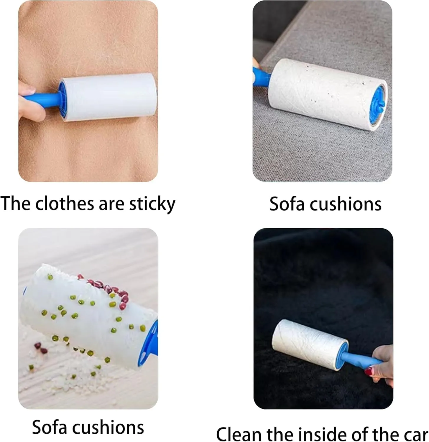 Lint Roller for Pet Hair Extra Sticky, Lint Rollers 400 Sheets Mega Value Set, Pet Hair Remover Roller with 10 Handle & 10 Rollers, Portable Lint Remover for Clothes, Furniture, Dog & Cat Hair Blue 10