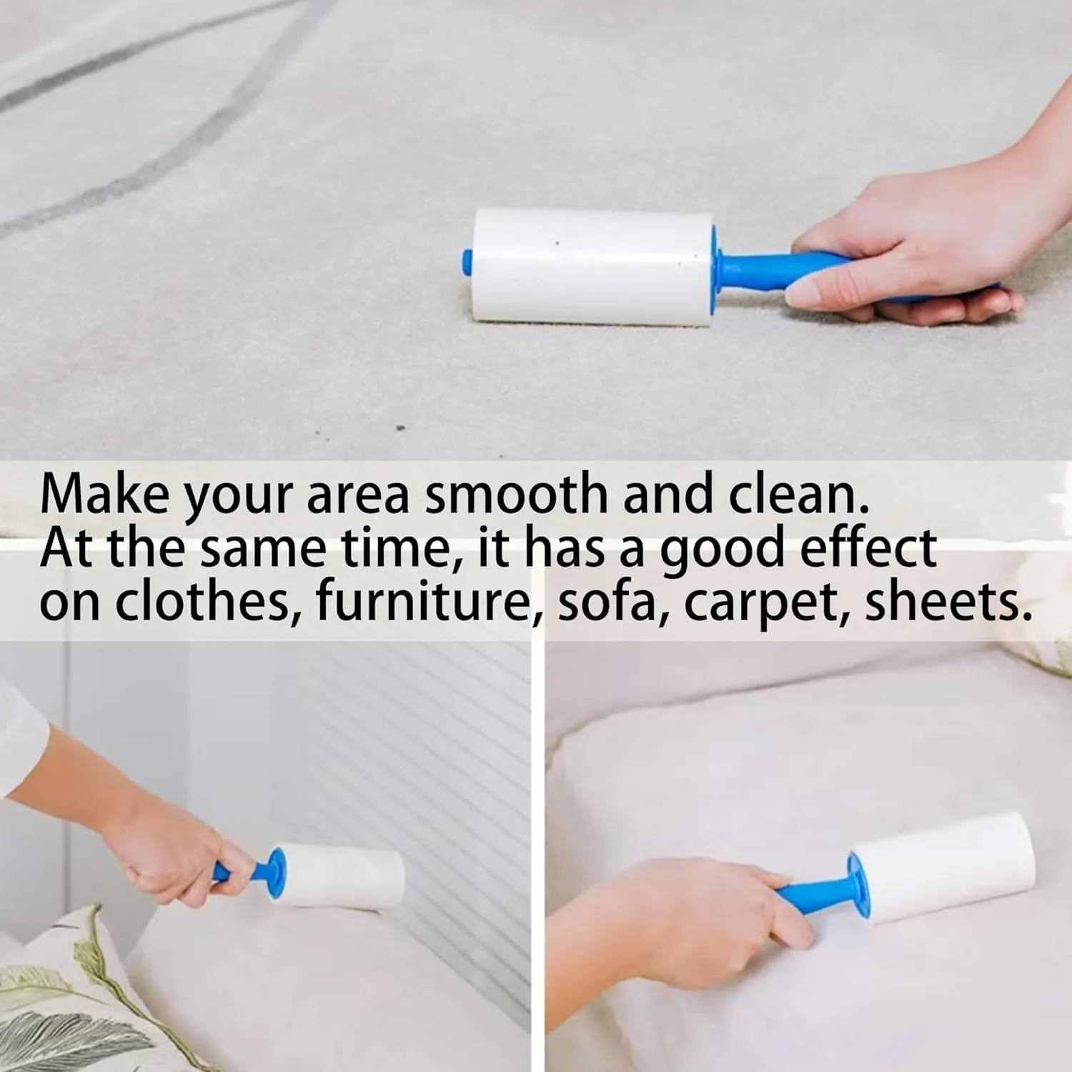 Lint Roller for Pet Hair Extra Sticky, Lint Rollers 400 Sheets Mega Value Set, Pet Hair Remover Roller with 10 Handle & 10 Rollers, Portable Lint Remover for Clothes, Furniture, Dog & Cat Hair Blue 10