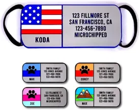 LYP Soundless Slide-On Collar Dog ID Tag - Designer Deep Engraved Silicone  Engraving Will Last - Pet ID Tags, Dog Tags, Cat Tags (US Flag, Large)