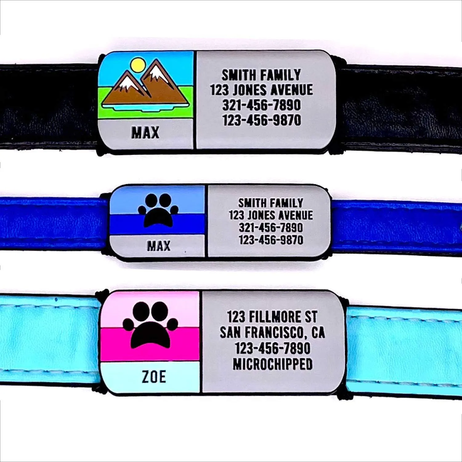 LYP Soundless Slide-On Collar Dog ID Tag - Designer Deep Engraved Silicone  Engraving Will Last - Pet ID Tags, Dog Tags, Cat Tags (US Flag, Large)