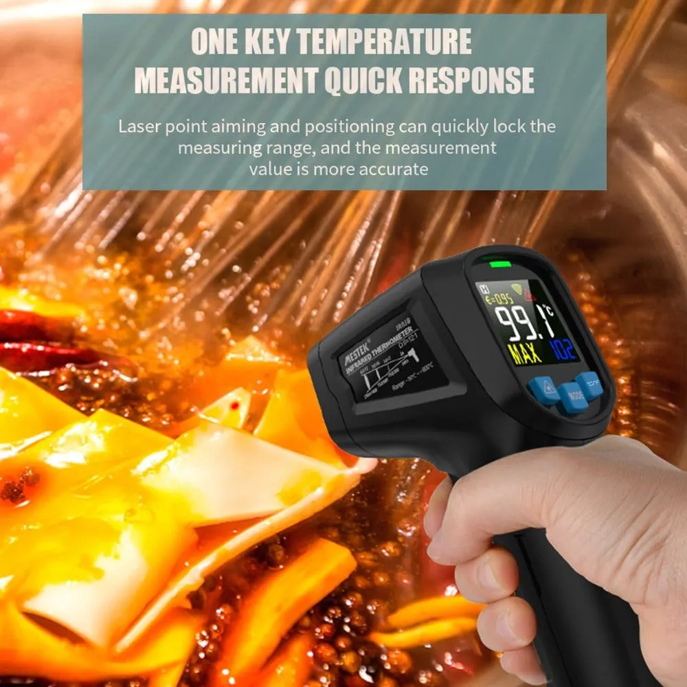 Mestek IR03A Infrared Thermometer Non-contact Temperature Meter Color LCD Screen
