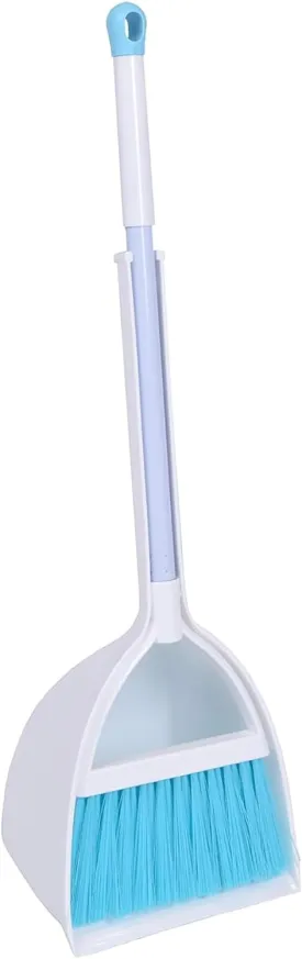 Mini Broom and Dustpan, Home Kitchen Sweeping for Kids(White Blue)