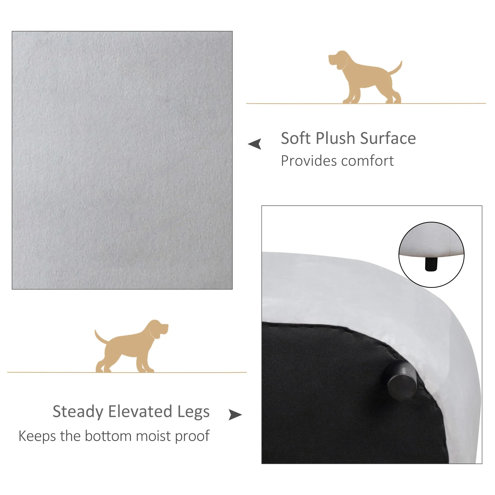 PawHut Dog Sofa Bed Pet Chair Kitten Couch Lounge w/ Cushion for XS S Dogs